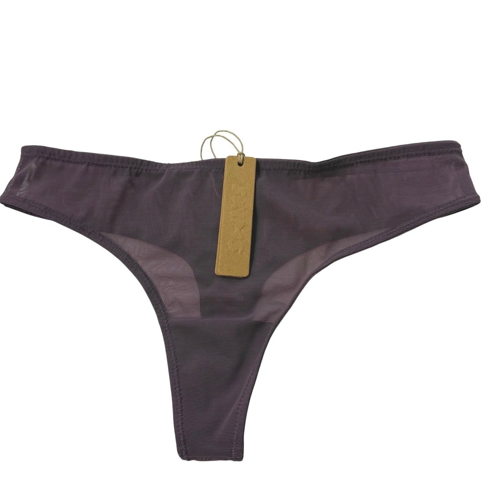 SKIMS Mesh Built Up Thong Plum XXS